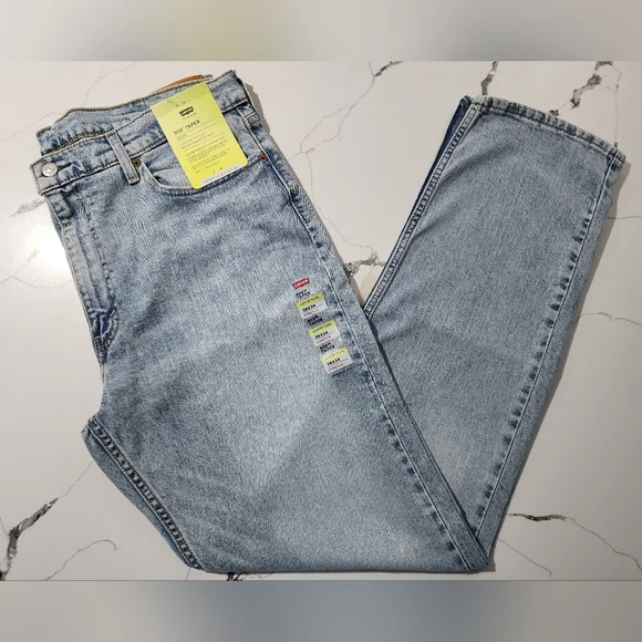 Levi's 502 Taper Stretch Blue Jeans Men's Size 38x34 - Picture 1 of 6